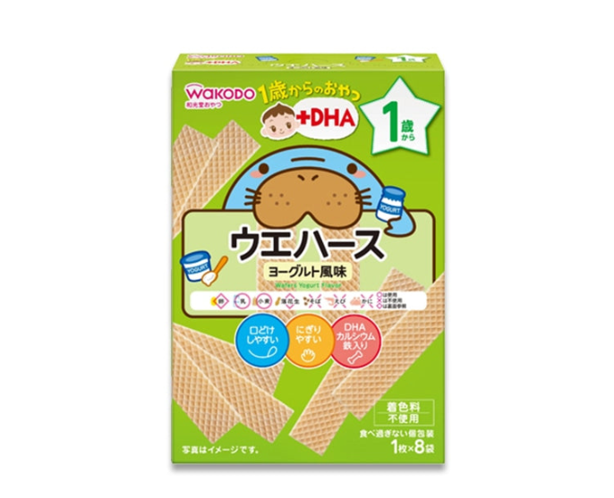 WAKODO DHA 威化饼(酸奶味)(1 岁以上)8 包