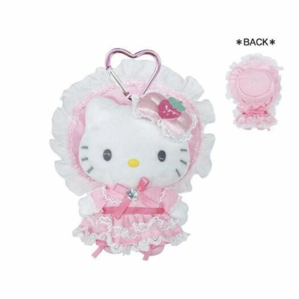 Hello Kitty Lovely Frill Mascot Keychain Lolita (Pink & Black