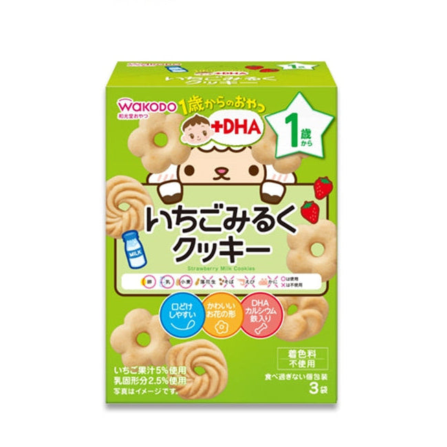 WAKODO 草莓牛奶饼干(适合 12 个月以上)16 克 x 3 件