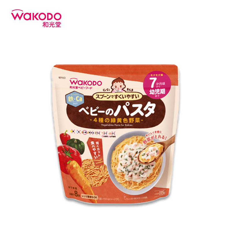 WAKODO Rakuraku Manma 4-Vegetable Pasta for Babies (7 months and older)