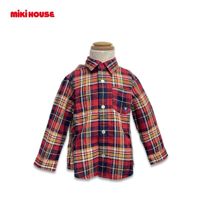 MIKI HOUSE Double B Pucci 长袖格纹衬衫