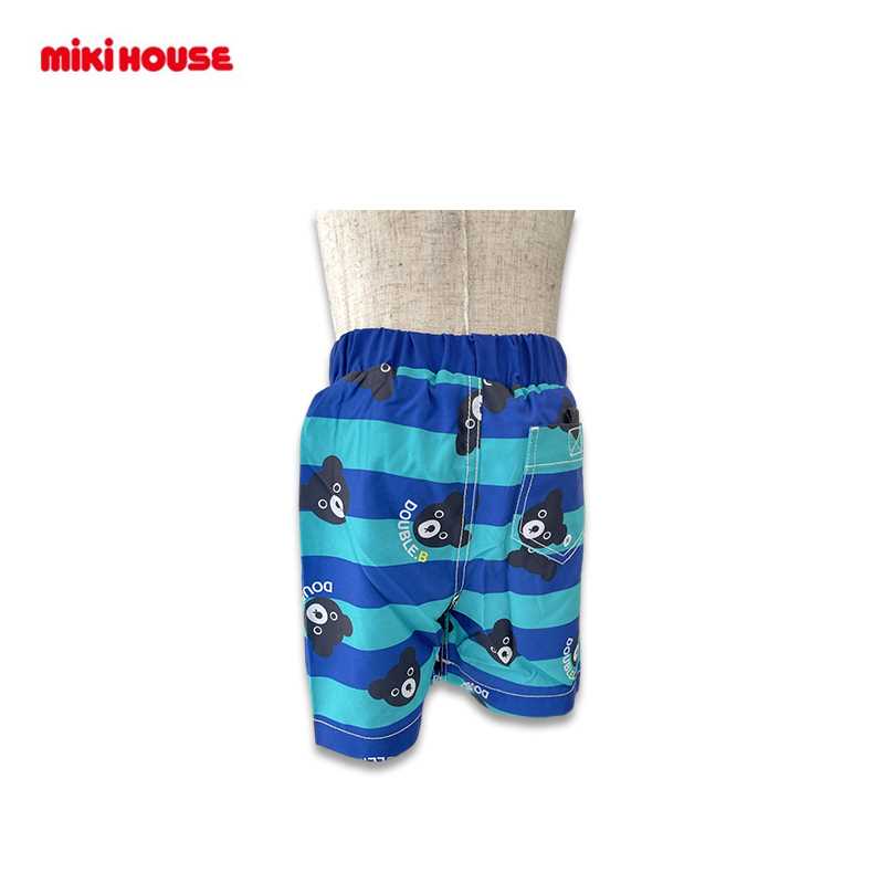 MIKI HOUSE 컬러블록 블랙 베어 수영복