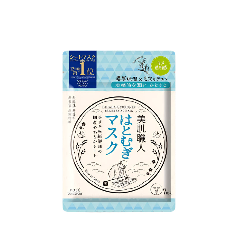 KOSE Clear Turn Bihada Shokunin Hatomugi Sheet Masks