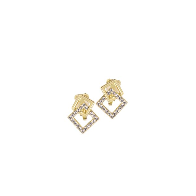 Lupis Twin Square Frame Earrings