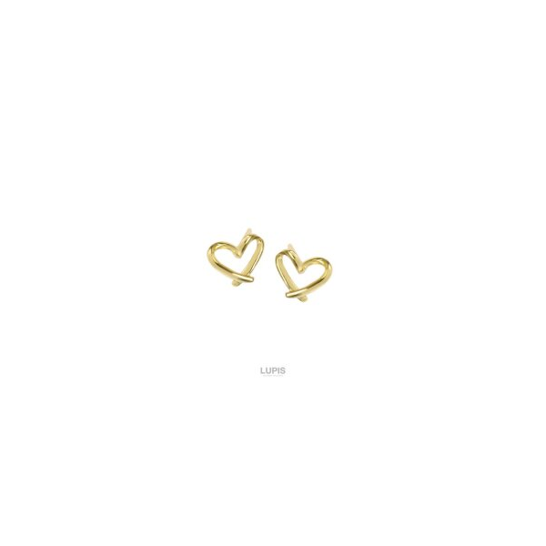 Lupis Mini Wire Heart Earrings (Gold/Silver)