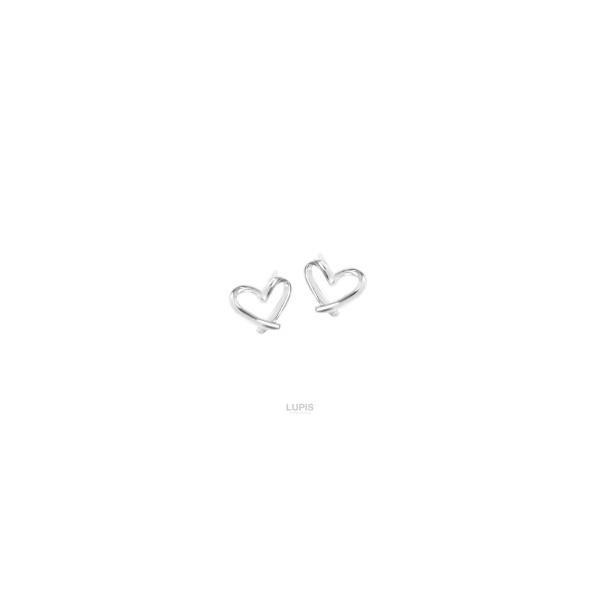 Lupis Mini Wire Heart Earrings (Gold/Silver)