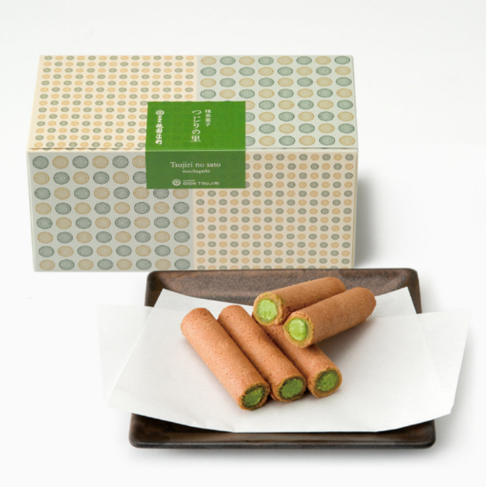 Tsujiri no Sato Matcha Cream Wafer Roll Cookies