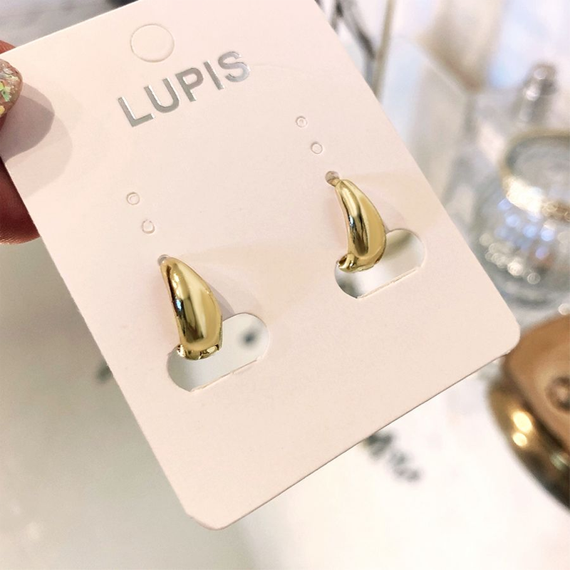 LUPIS Small Gold Metal Hoop Earrings