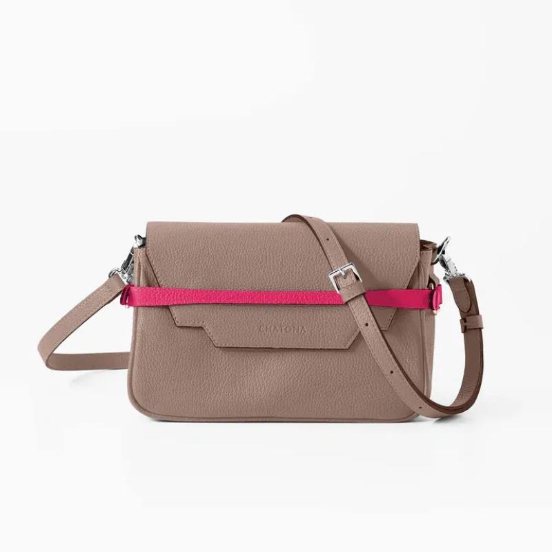 CHATONA In and Out - Mini Leather Bag (Tourterelle Beige)
