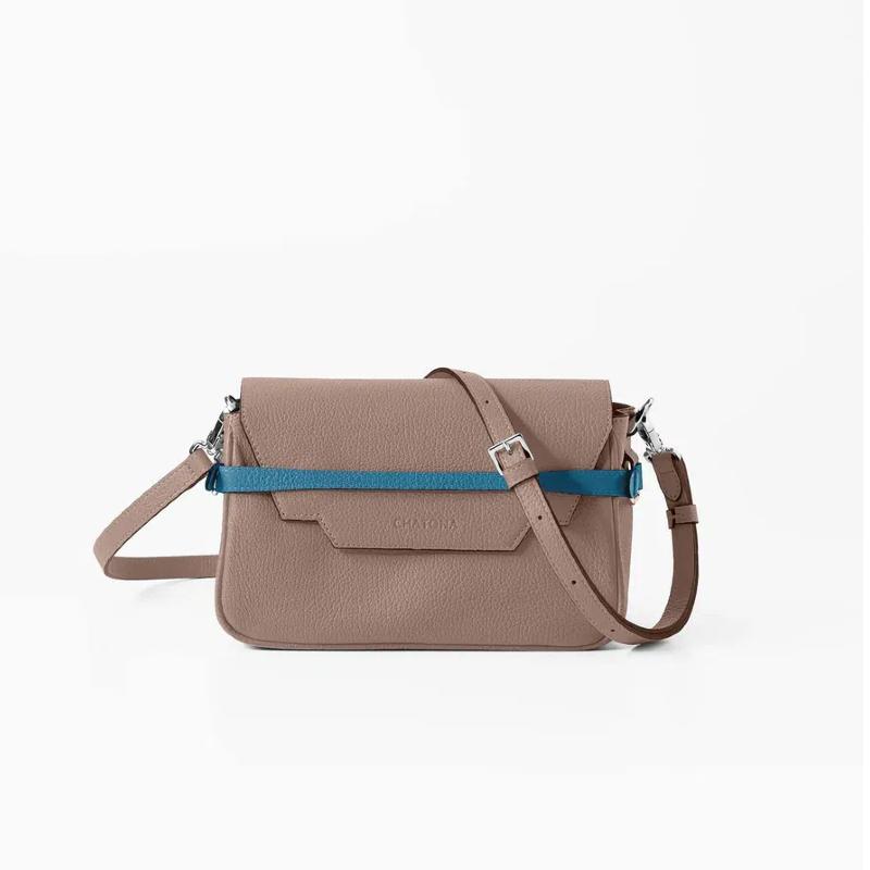 CHATONA In and Out - Mini Leather Bag (Tourterelle Beige)