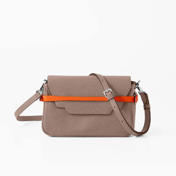 CHATONA In and Out - Mini Leather Bag (Tourterelle Beige)
