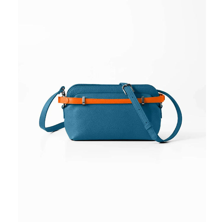 CHATONA More than One - Customizable Mini Leather Bag with Detachable Smart Wallet (Dragee Blue)