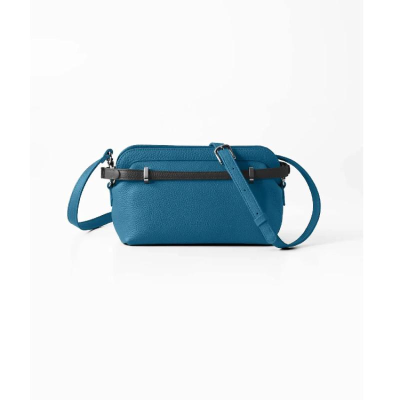 CHATONA More than One - Customizable Mini Leather Bag with Detachable Smart Wallet (Dragee Blue)