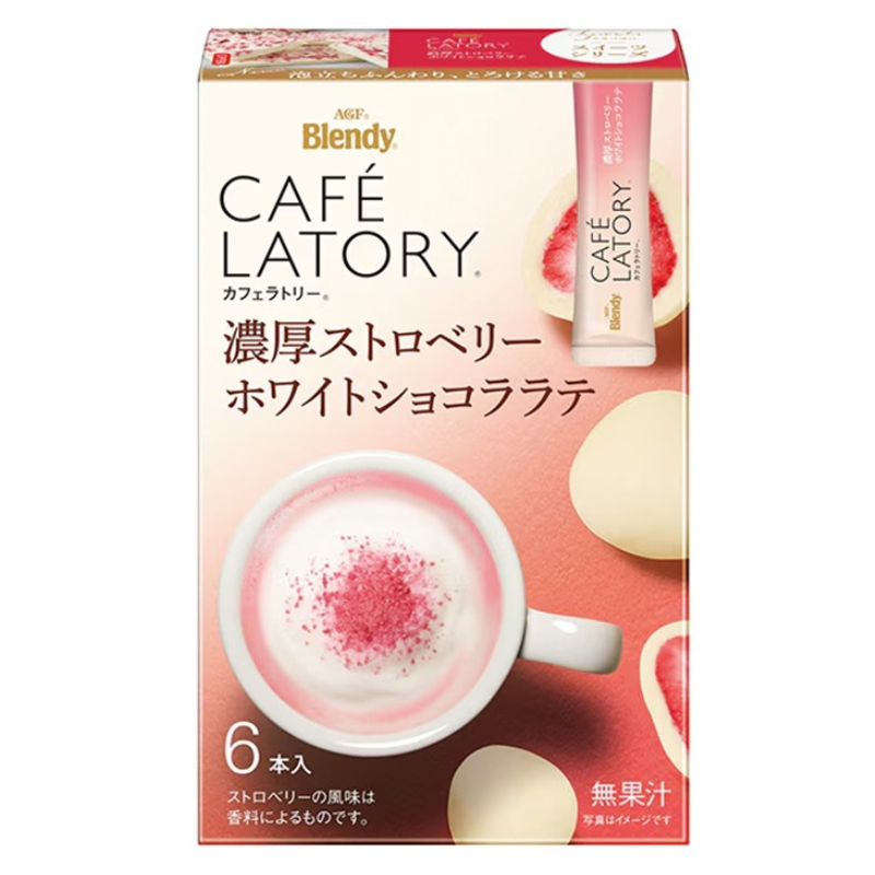 Ajinomoto AGF Blendy Cafe Latory Instant Strawberry White Chocolate Latte