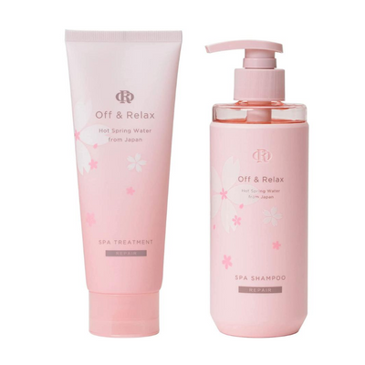 Off & Relax Hot Spring Water Spa Shampoo & Spa Treatment Mini Set ( Elegant Night Sakura Fragrance )