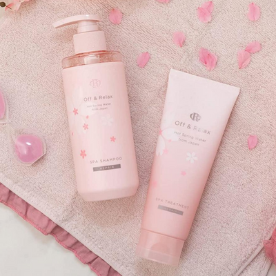 Off & Relax Hot Spring Water Spa Shampoo & Spa Treatment Mini Set ( Elegant Night Sakura Fragrance )