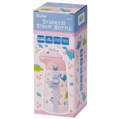 Skater Stainless Straw Bottle (Dinosaur)