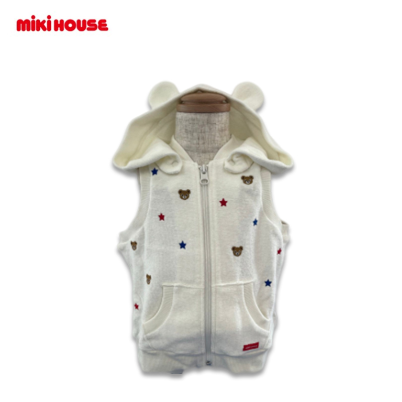 MIKI HOUSE Pucci and Usako Embroidered Vest with Hat