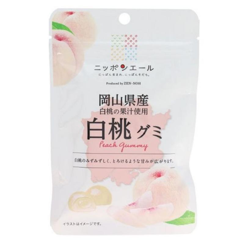 Nippon Yell Okayama White Peach Gummy Candy
