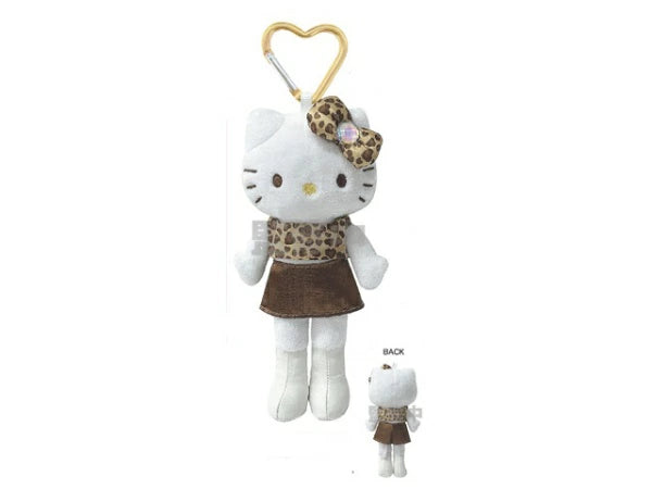 Sanrio Leopard Black Leather Series Hello Kitty Plush Pendant