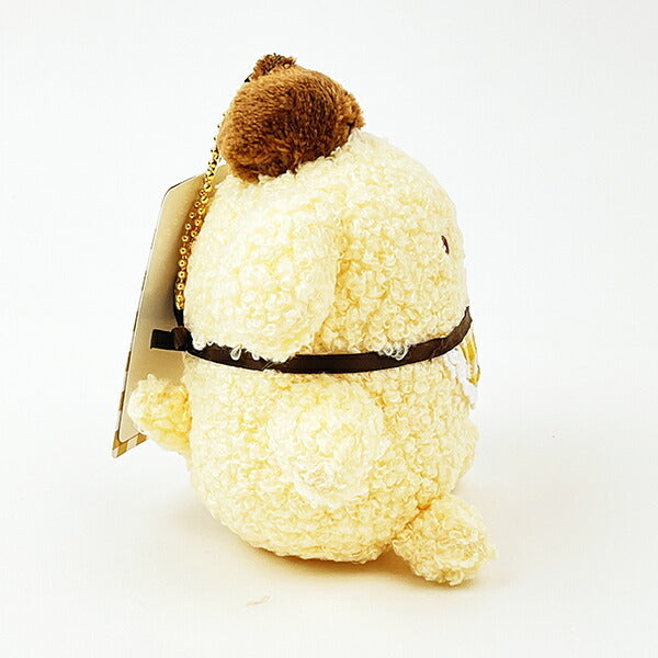 Nakajima Corporation Sanrio Pompompurin Cherry Plaid Bib Plush Keychain