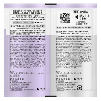 KAO The Answer Super Lamellar Shampoo and Ex Moist Treatment Sample Set