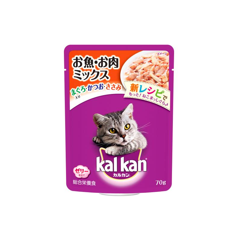 KAL KAN Fish and Meat Mix Cat Food (Tuna, Bonito, and Chicken) 70 g