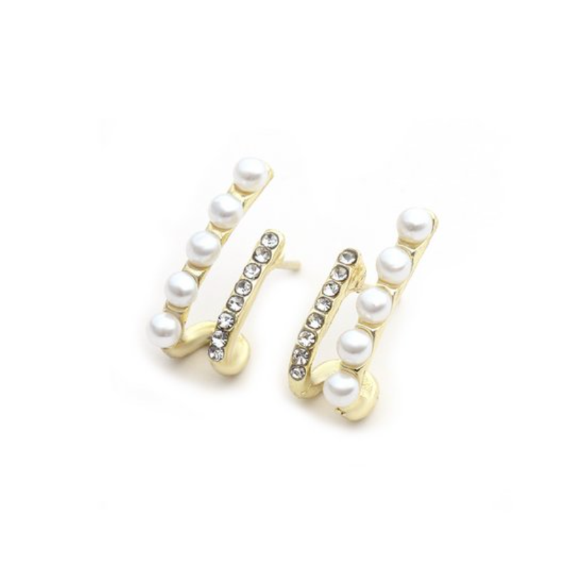 LUPIS Pearl & Diamond Style Double Earrings