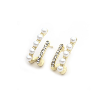 LUPIS Pearl & Diamond Style Double Earrings