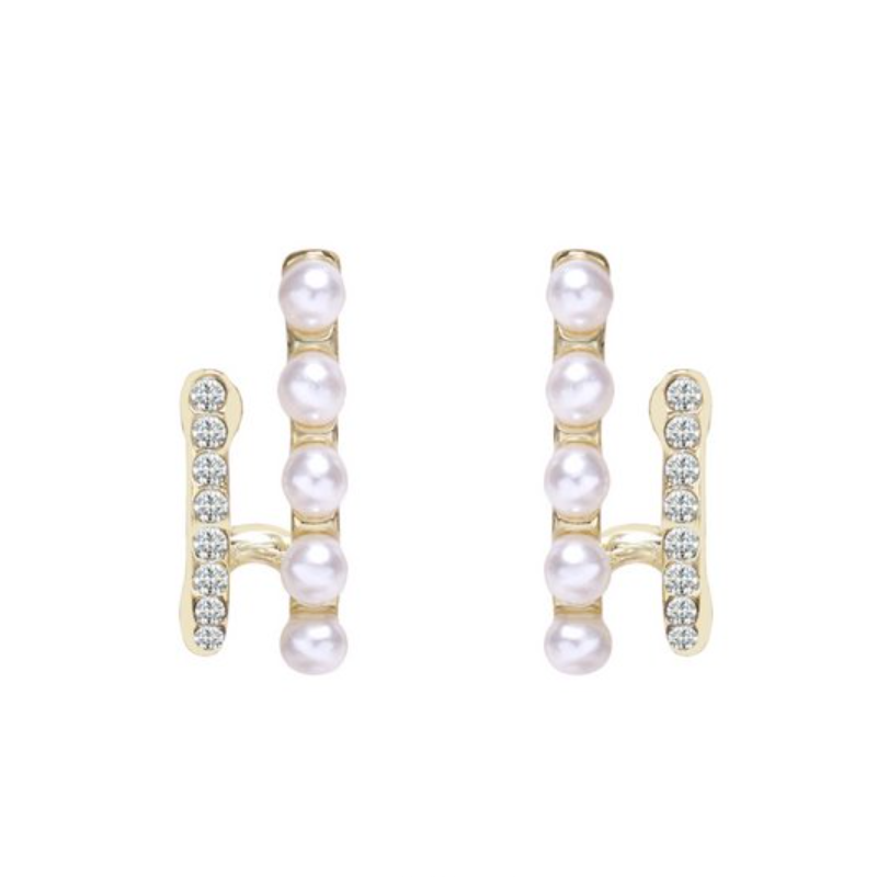 LUPIS Pearl & Diamond Style Double Earrings