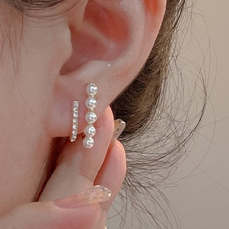 LUPIS Pearl & Diamond Style Double Earrings