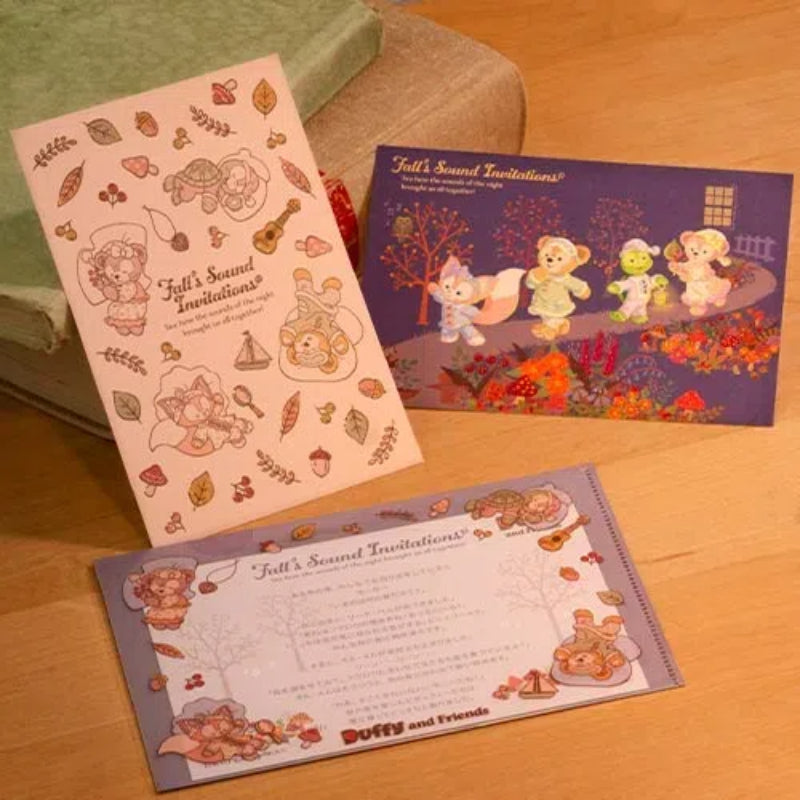 Disney Duffy & Friends Fall's Sound Invitations Postcard & Clear Holder Set