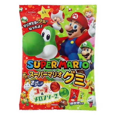 NOBEL Super Mario Gummy Candy (Cola & Melon Soda Flavor)
