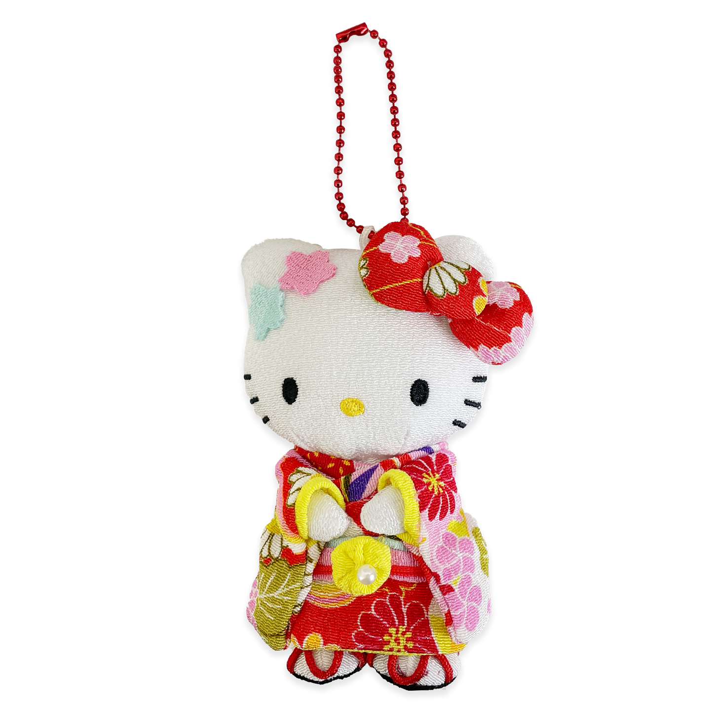 Sanrio Japanese Silk Kimono Hello Kitty Plush Mascot Keychain