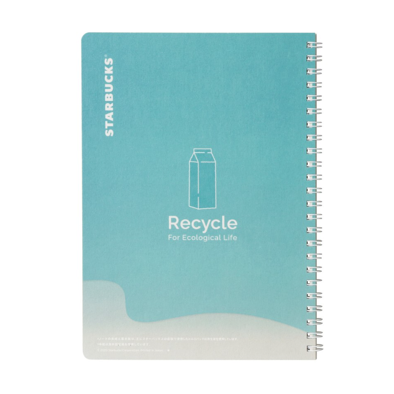 Starbucks Japan Turquoise Canvas Ringed Notebook