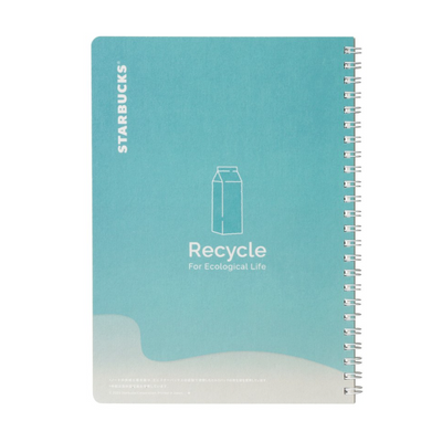 Starbucks Japan Turquoise Canvas Ringed Notebook