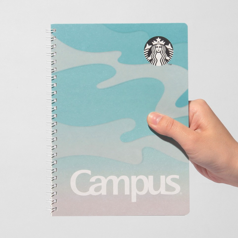 Starbucks Japan Turquoise Canvas Ringed Notebook