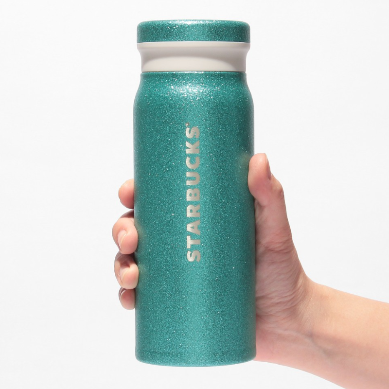STARBUCKS Glitter Turquoise Stainless Steel Bottle 488 ml