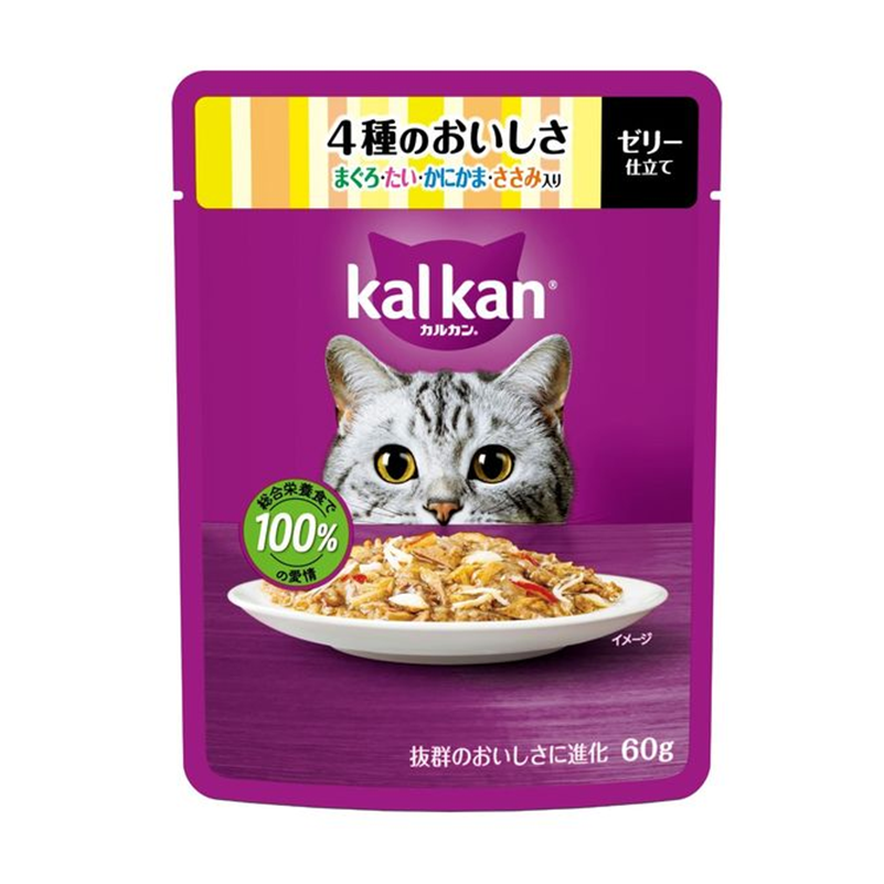 Mars Japan Kal Kan Pouch 4 Flavors Tuna, Sea Bream, Crab Stick, Chicken Fillet