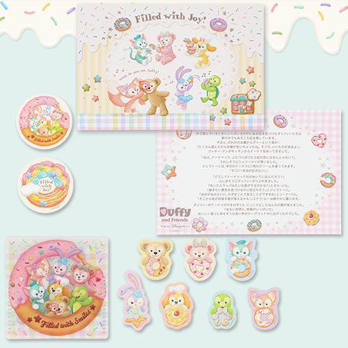 Disney Duffy and Friends Donut Series – Postcard & Sticker Set