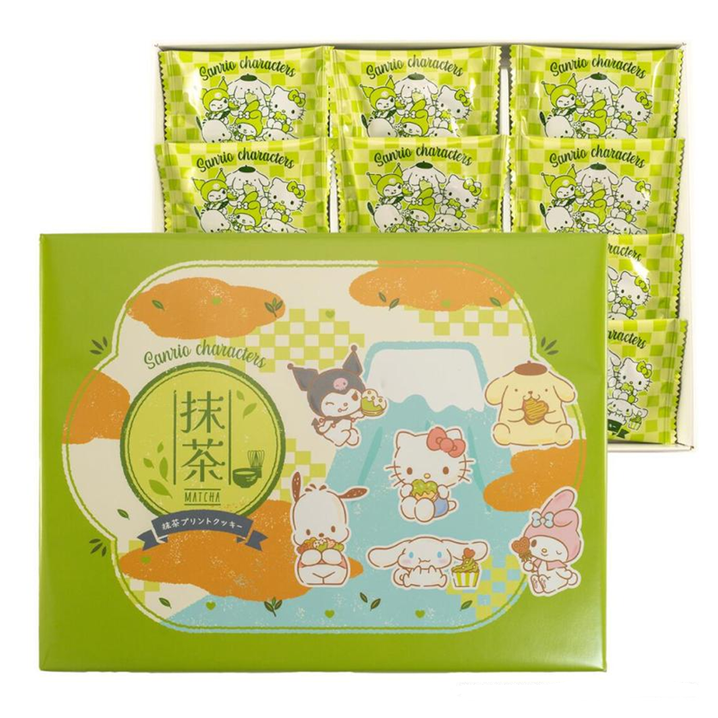 Sanrio Characters Matcha Print Cookies (12 Pieces)