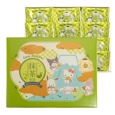 Sanrio Characters Matcha Print Cookies (12 Pieces)