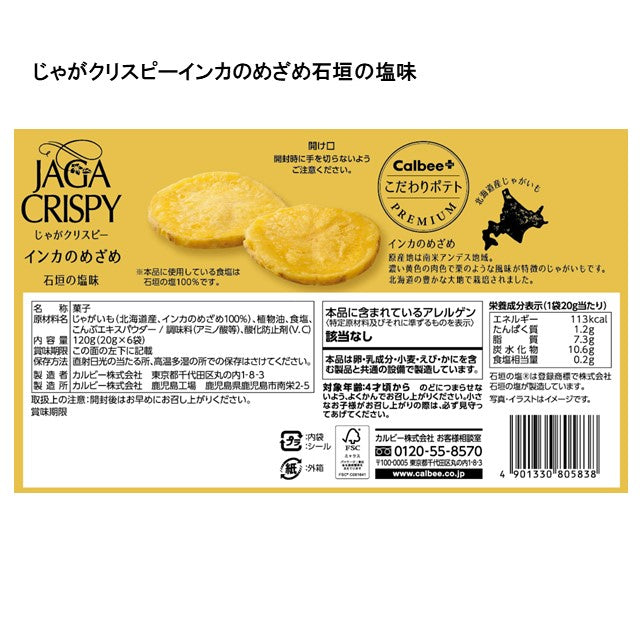 Crispy Potatoes, Inca Awakening, Ishigaki Salt Flavor (20g x 6 bags)
