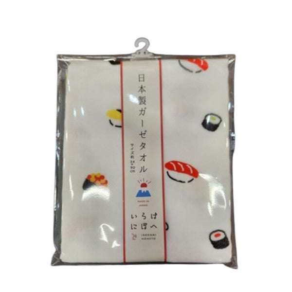 Iroha Nihon e - Sushi and Japanese Sweets Printed Sports Towel