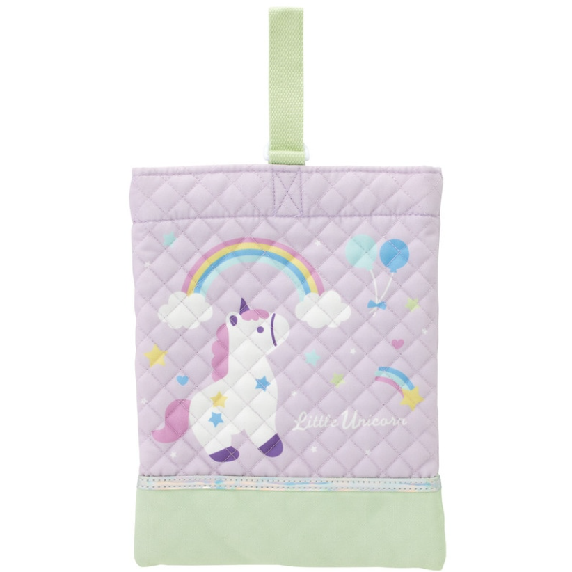 Skater Little Unicorn Children's Shoe Bag with Name Tag