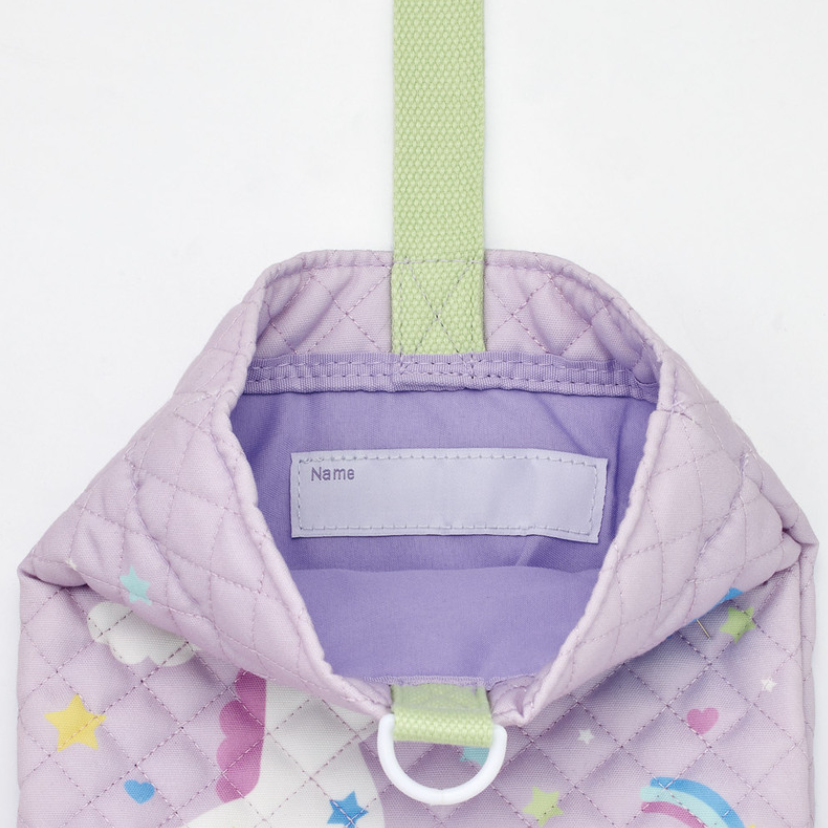 Skater Little Unicorn Children's Shoe Bag with Name Tag