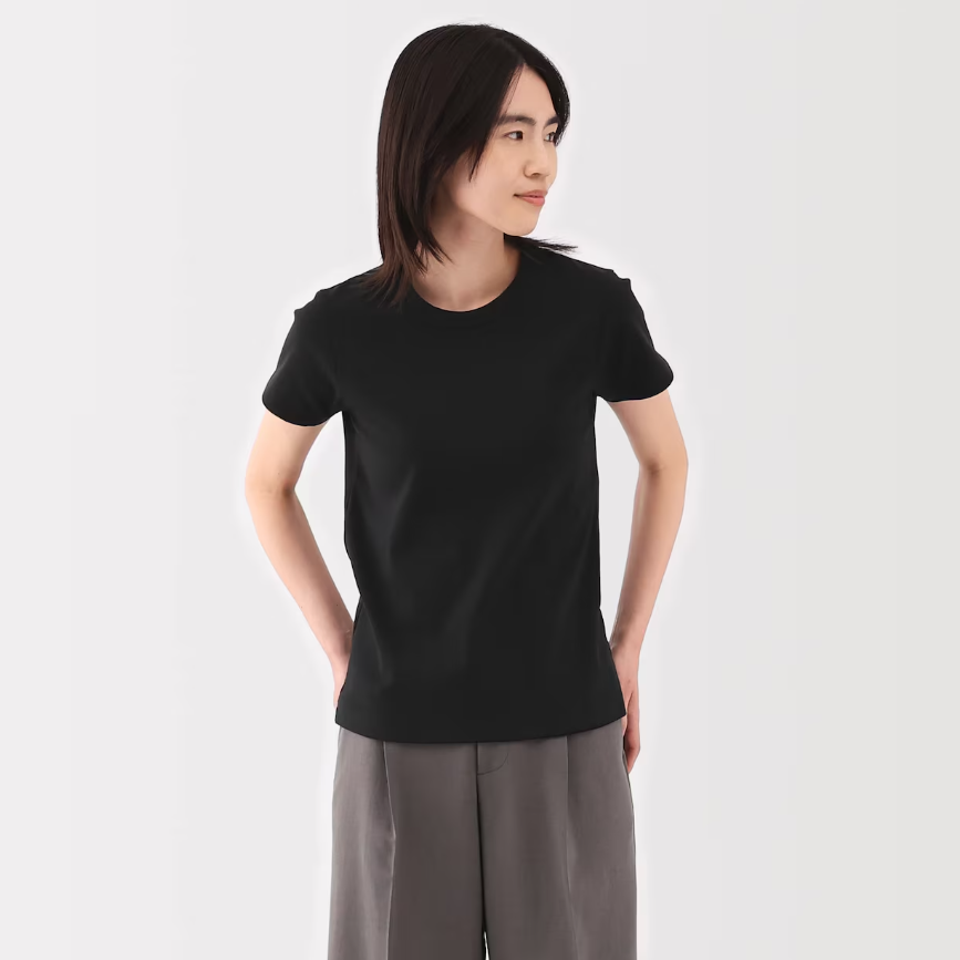 MUJI Women's Cool Sweat-resistant Crew Neck T-shirt