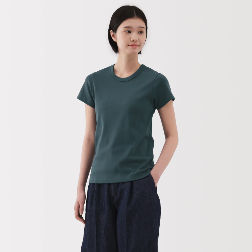 MUJI Women's Cool Sweat-resistant Crew Neck T-shirt