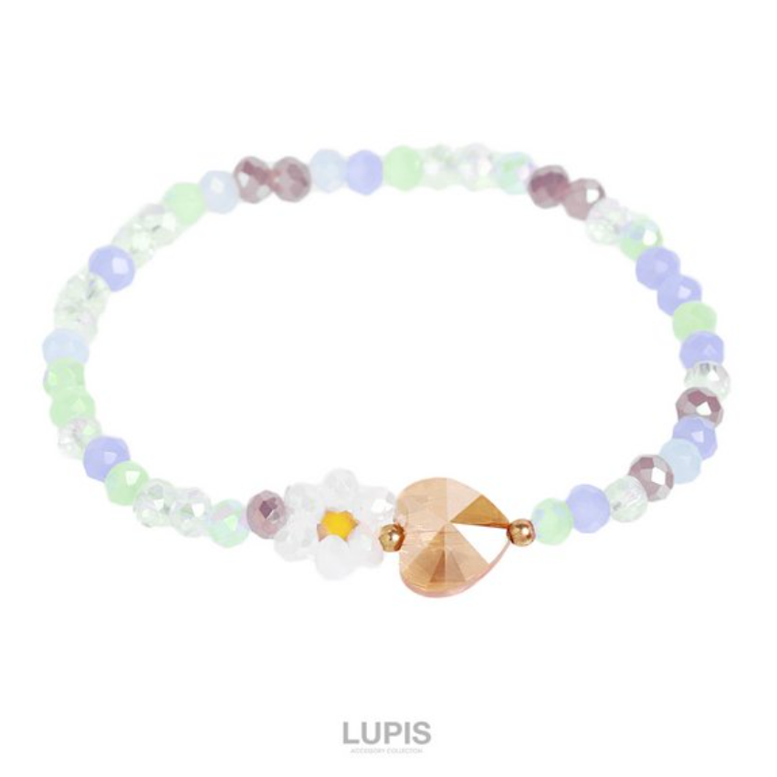 Lupis Flower x Heart Bead Bracelet