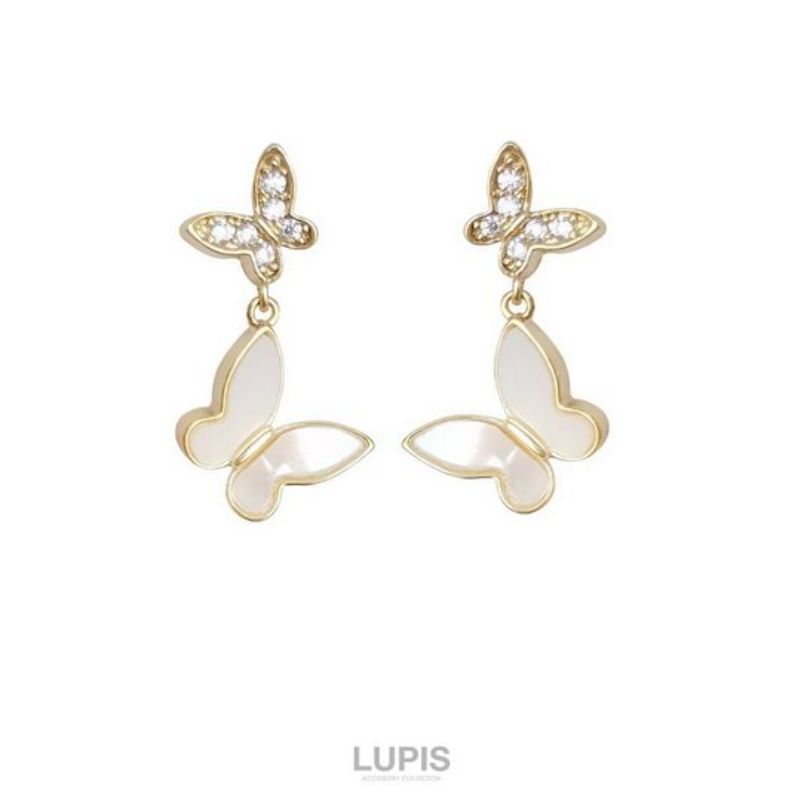 Lupis Elegant Double Butterfly Earrings